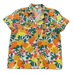 J.Crew Women's Fruit Print‎ Short Sleeve Cotton Pajama Sleep Shirt Top Small